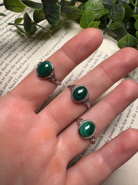 Malachite Adjustable Ring | Copper Ashes
