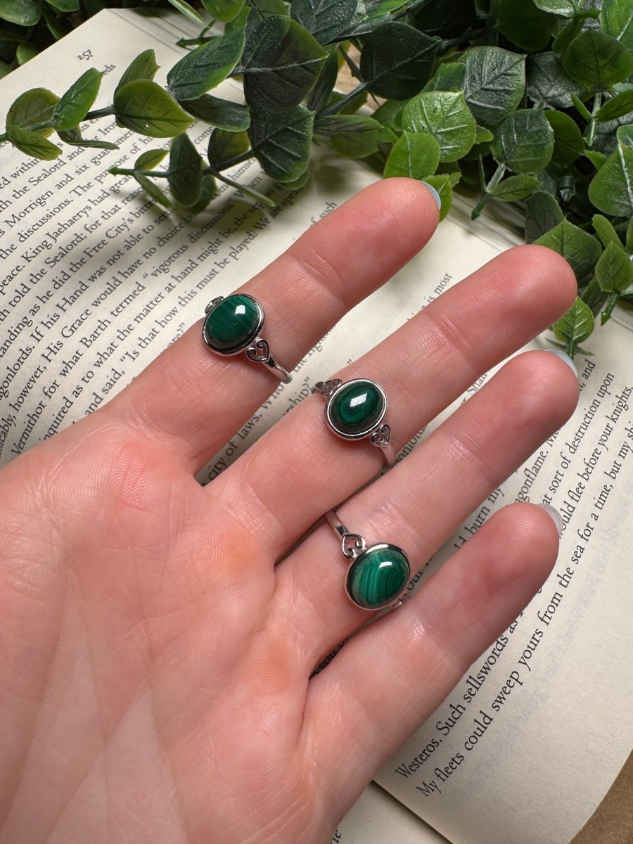 Malachite Adjustable Ring | Copper Ashes