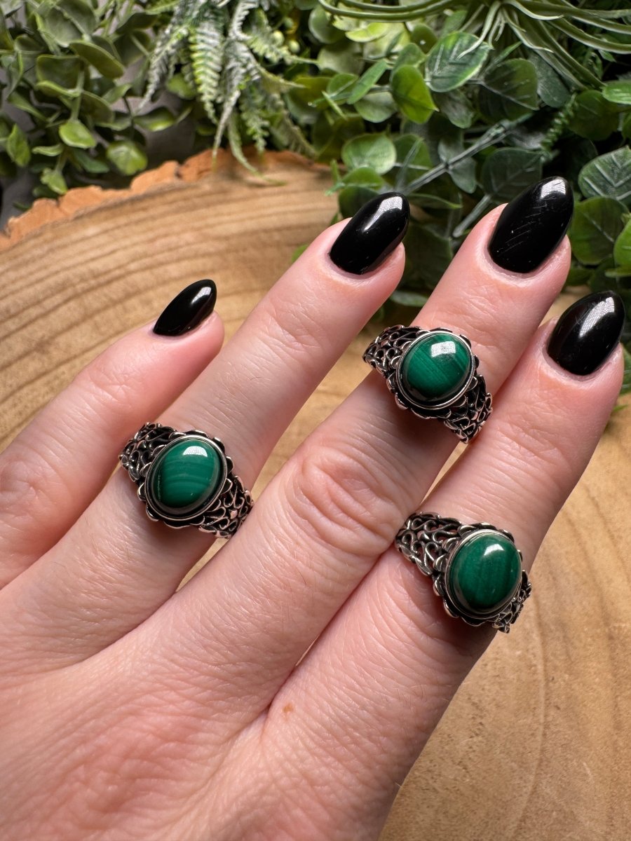 Malachite Ring Adjustable | Copper Ashes