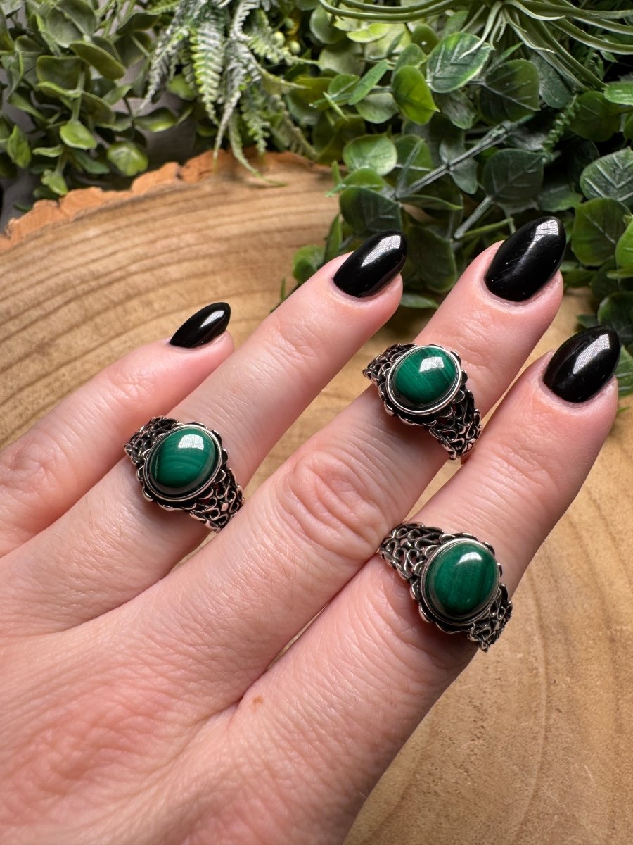 Malachite Ring Adjustable | Copper Ashes