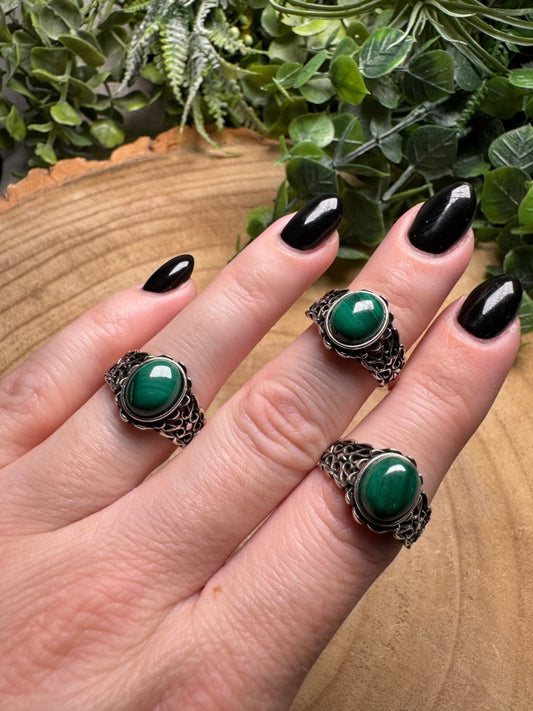 Malachite Ring Adjustable | Copper Ashes