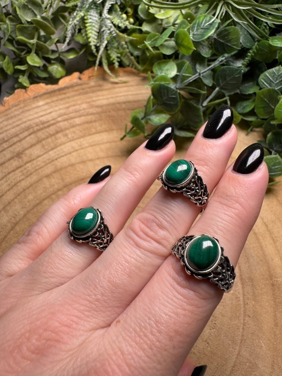 Malachite Ring Adjustable | Copper Ashes