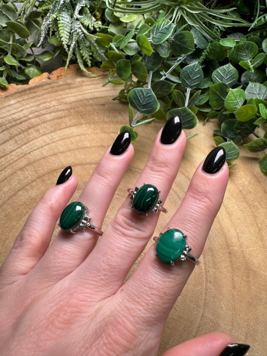Malachite Ring Adjustable | Copper Ashes