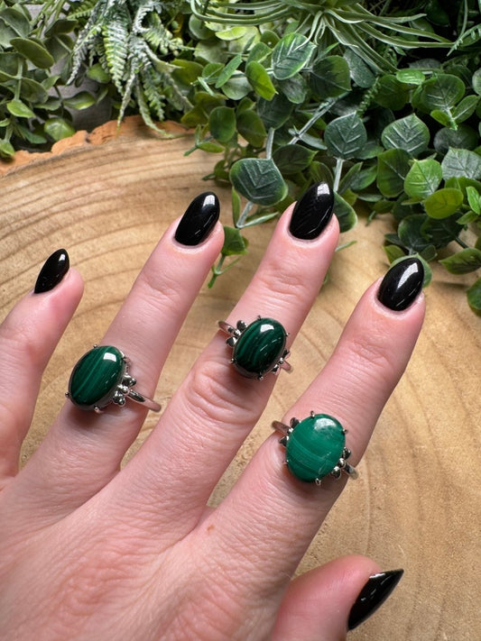 Malachite Ring Adjustable | Copper Ashes