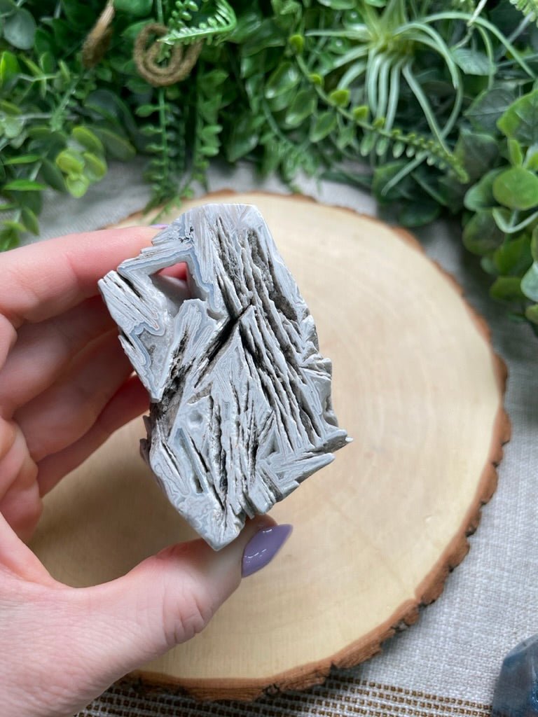 Mexican White Lace Agate Freeform | Copper Ashes