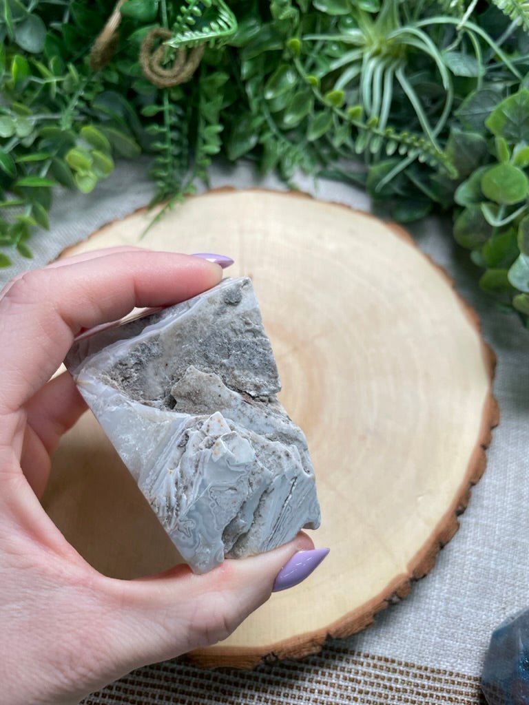 Mexican White Lace Agate Freeform | Copper Ashes