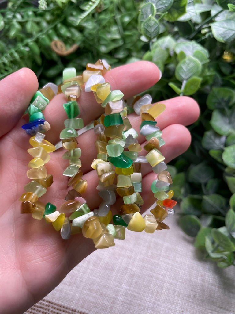 Mixed Cat Eye Chip Bracelet | Copper Ashes