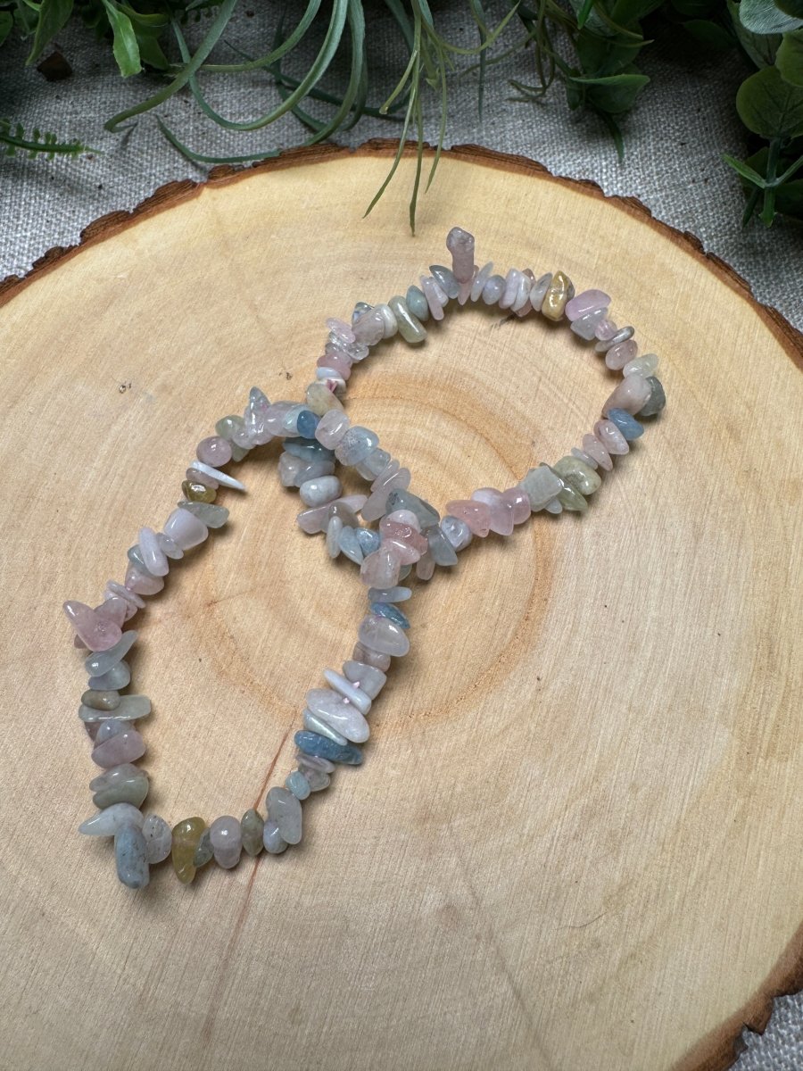 Mixed Crystal Chip Beaded Bracelet | Copper Ashes