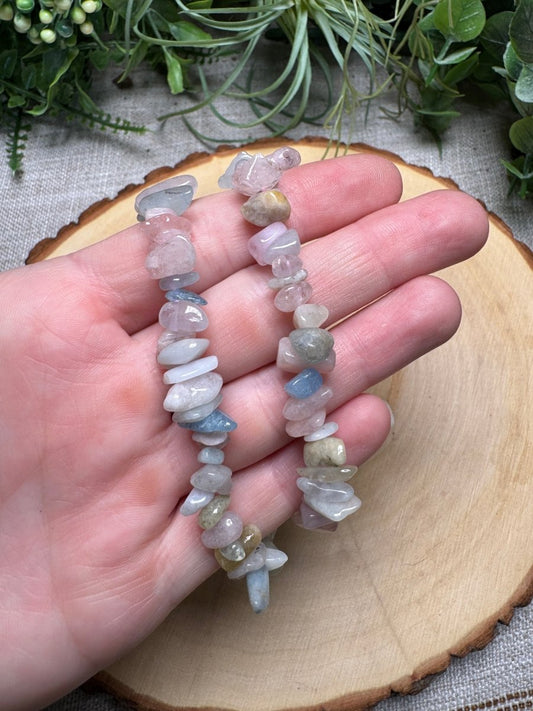 Mixed Crystal Chip Beaded Bracelet | Copper Ashes