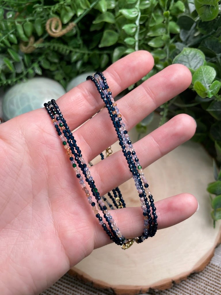 Mixed Crystal Choker Necklace | Copper Ashes