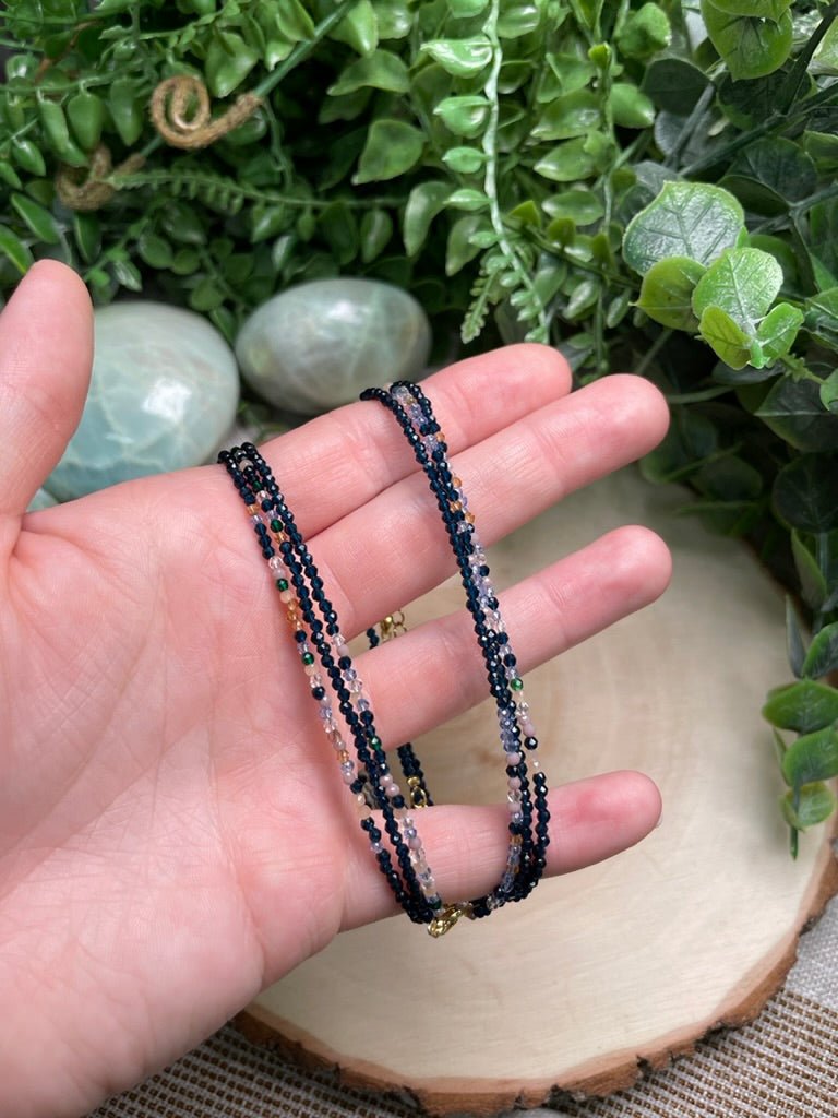 Mixed Crystal Choker Necklace | Copper Ashes