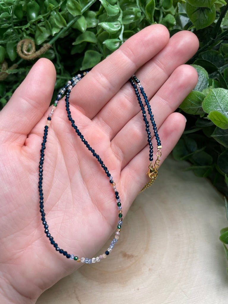 Mixed Crystal Choker Necklace | Copper Ashes