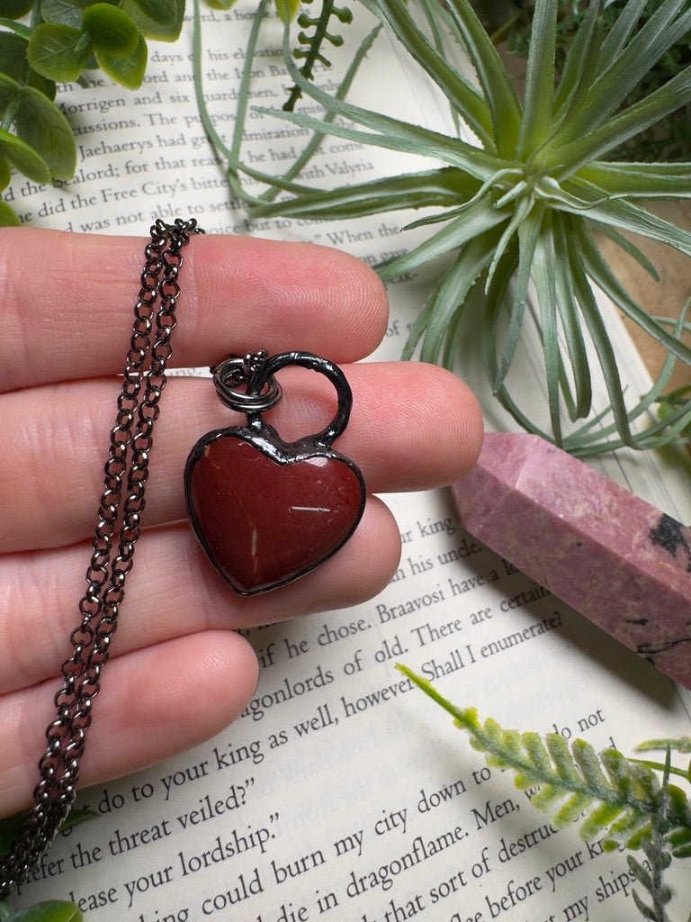 Mookaite Jasper Heart Necklace | Copper Ashes
