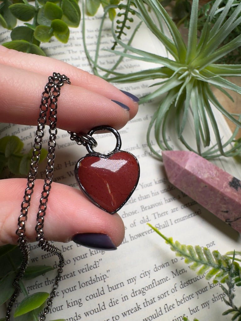 Mookaite Jasper Heart Necklace | Copper Ashes