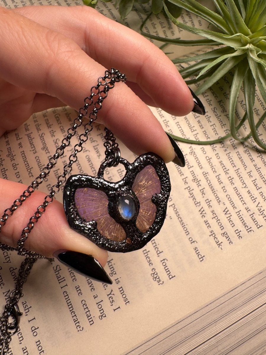 Moonstone Butterfly Necklace | Copper Ashes
