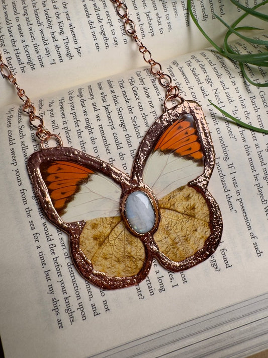 Moonstone Butterfly Necklace | Copper Ashes
