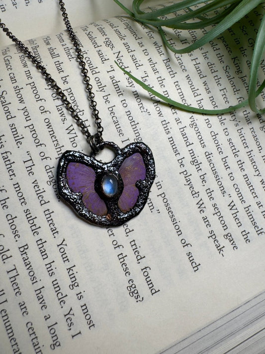 Moonstone Butterfly Necklace | Copper Ashes