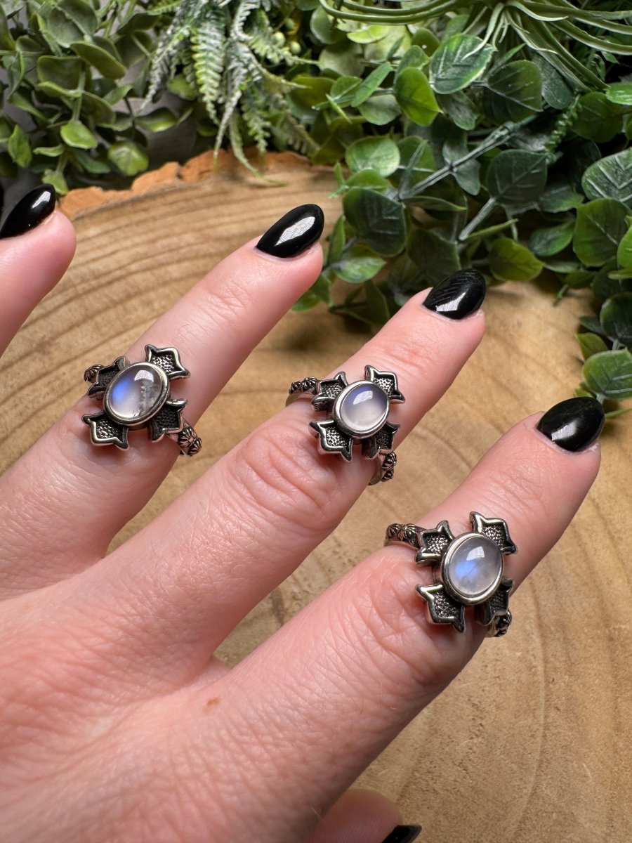 Moonstone Gothic Ring Adjustable | Copper Ashes