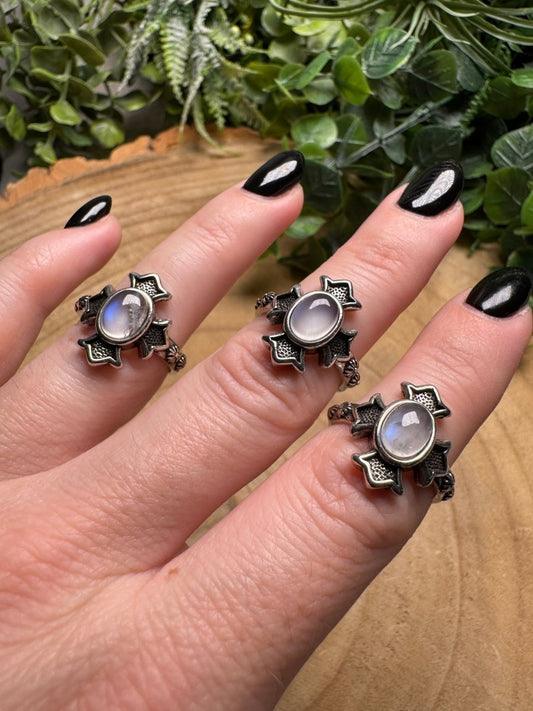 Moonstone Gothic Ring Adjustable | Copper Ashes