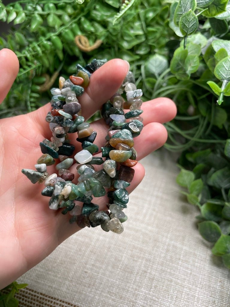 Moss Agate Chip Bracelet | Copper Ashes