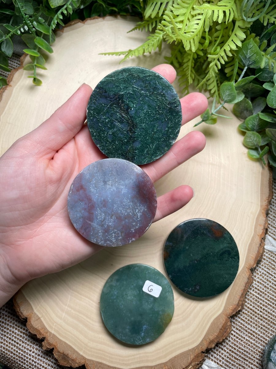 Moss Agate Disk | Copper Ashes