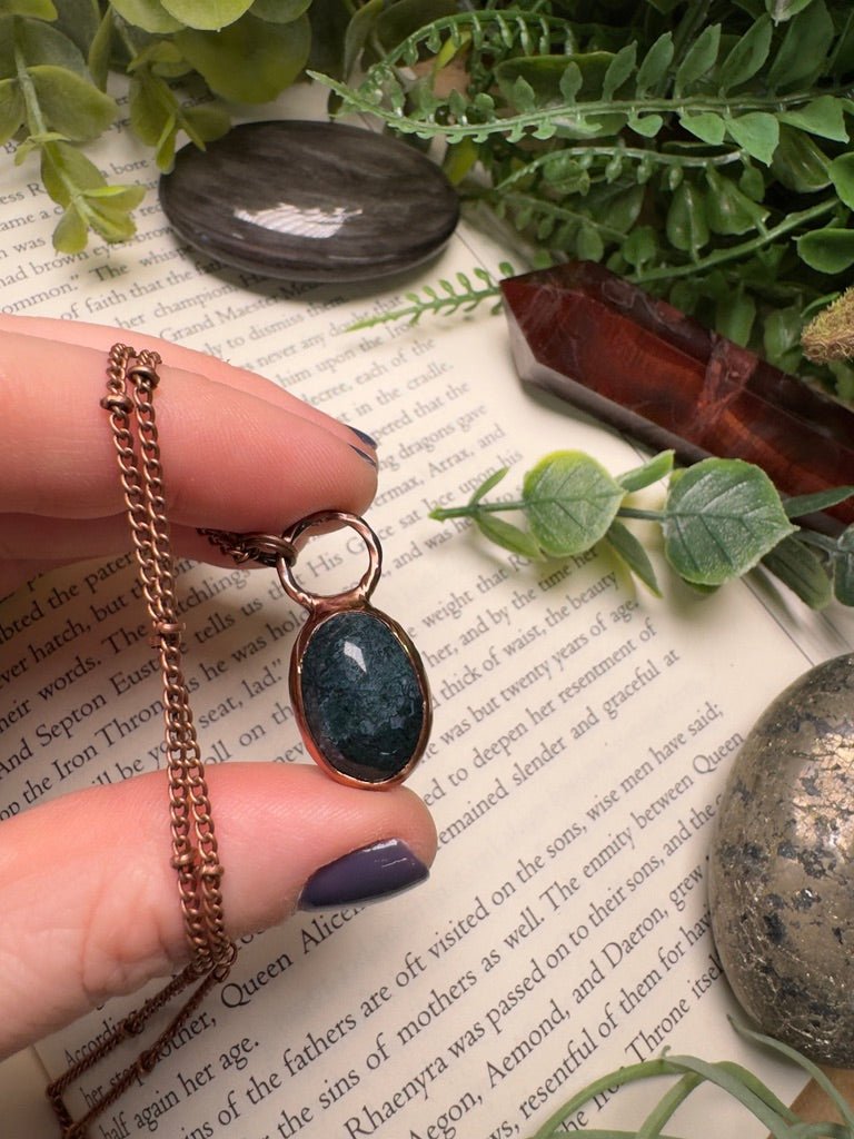 Moss Agate Necklace | Copper Ashes