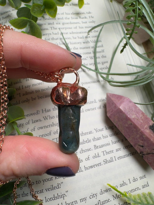 Moss Agate Penis Necklace | Copper Ashes