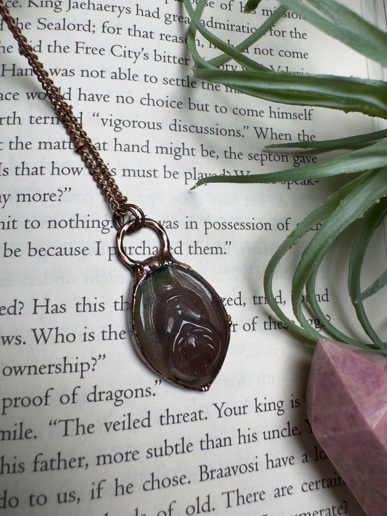 Moss Agate Yoni Necklace | Copper Ashes