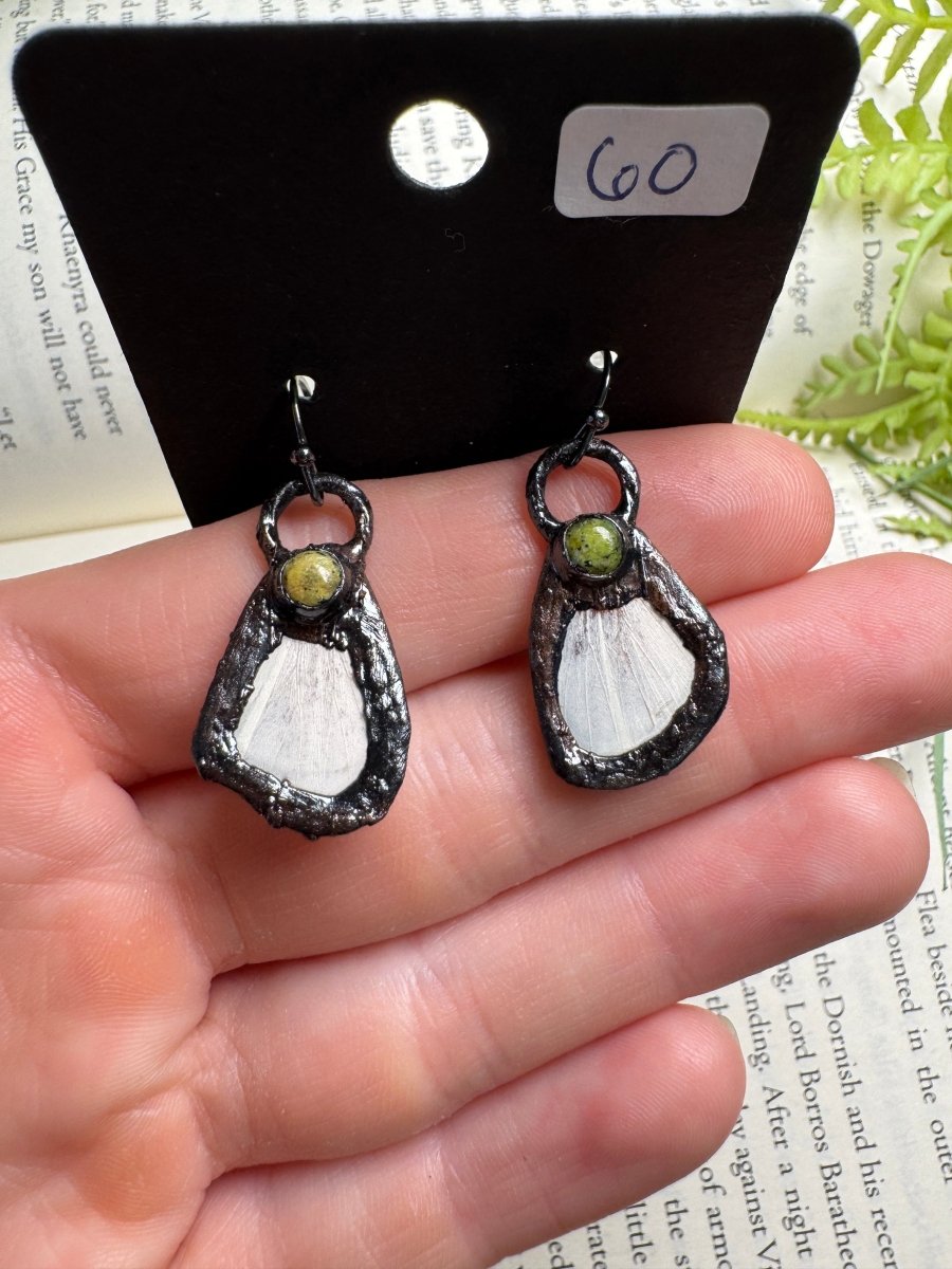 Moth Wing and Jasper Earrings | Copper Ashes