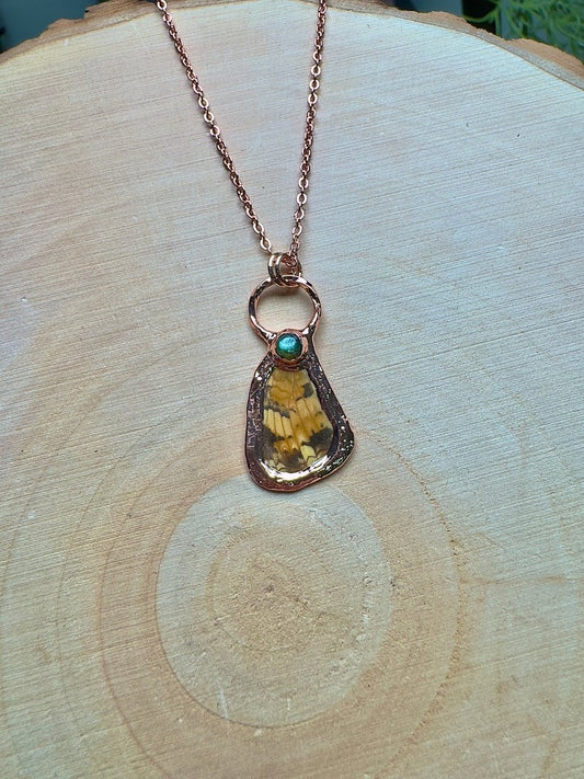 Moth Wing and Labradorite Necklace | Copper Ashes