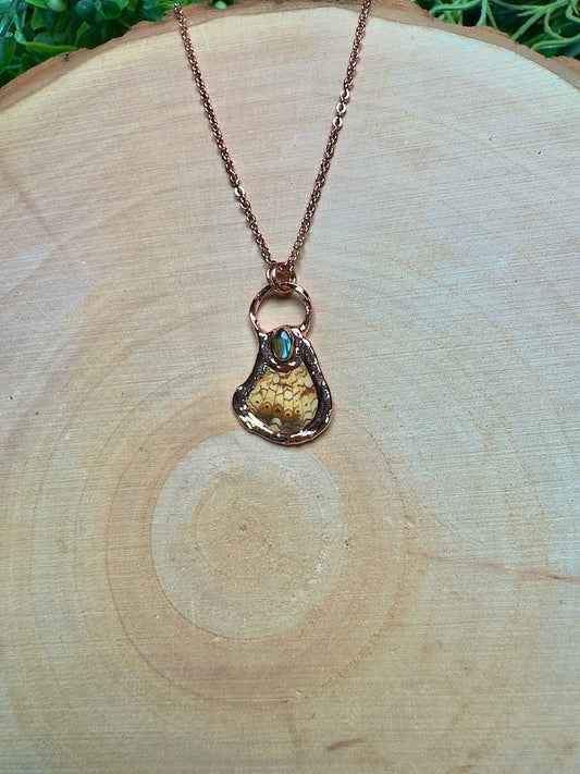Moth Wing and Labradorite Necklace | Copper Ashes