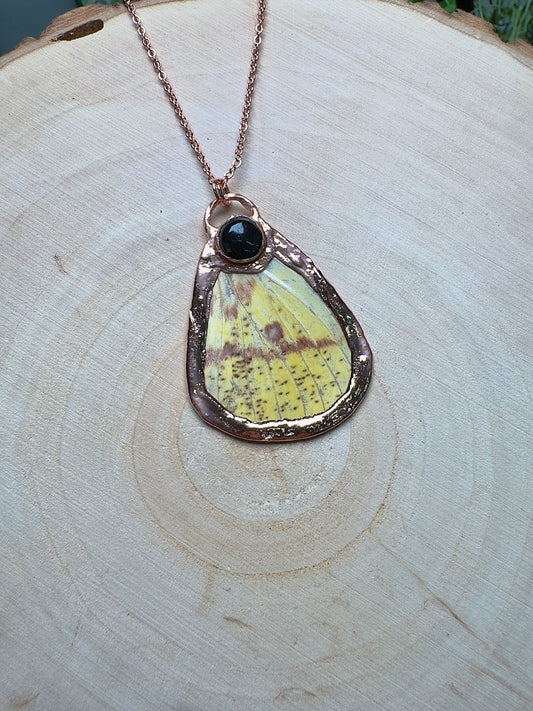 Moth Wing and Obsidian Necklace | Copper Ashes