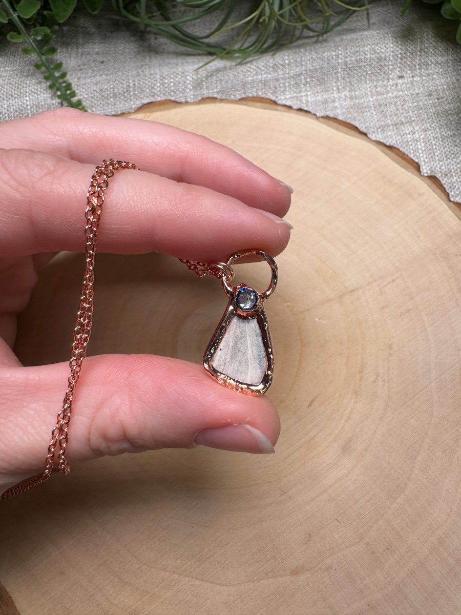 Moth Wing and Rhinestone Necklace | Copper Ashes