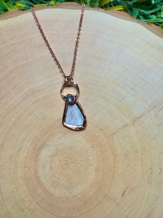 Moth Wing and Rhinestone Necklace | Copper Ashes