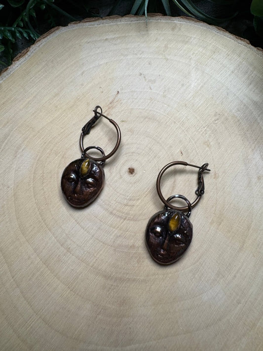 Naomi - Tigers Eye Goddess Earrings | Copper Ashes