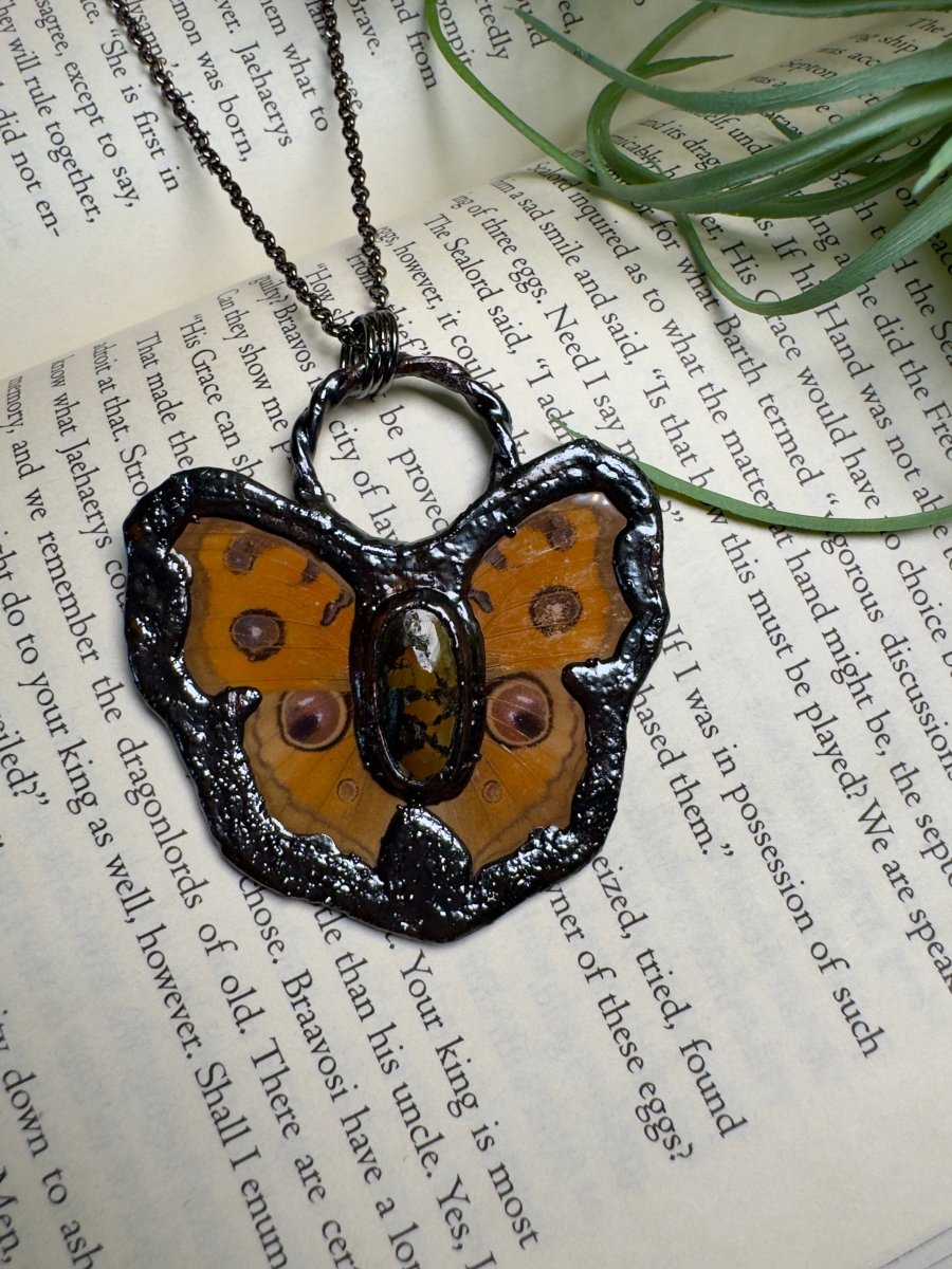 Natural Turquoise Butterfly Necklace | Copper Ashes