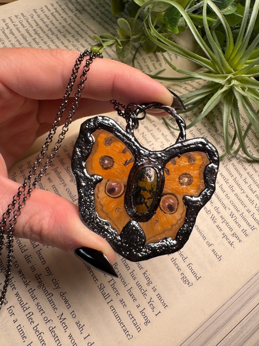 Natural Turquoise Butterfly Necklace | Copper Ashes