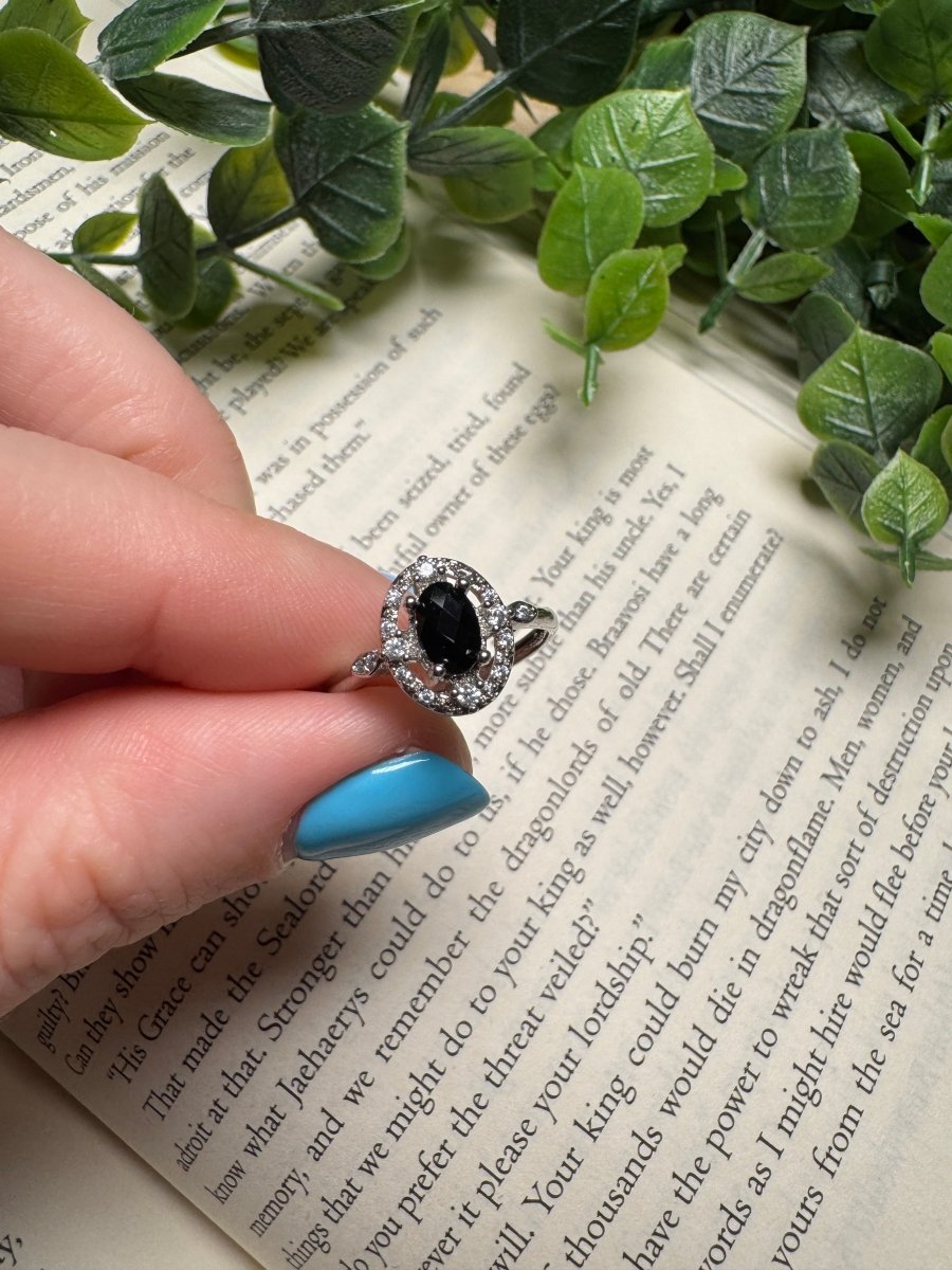 Obsidian Adjustable Ring | Copper Ashes