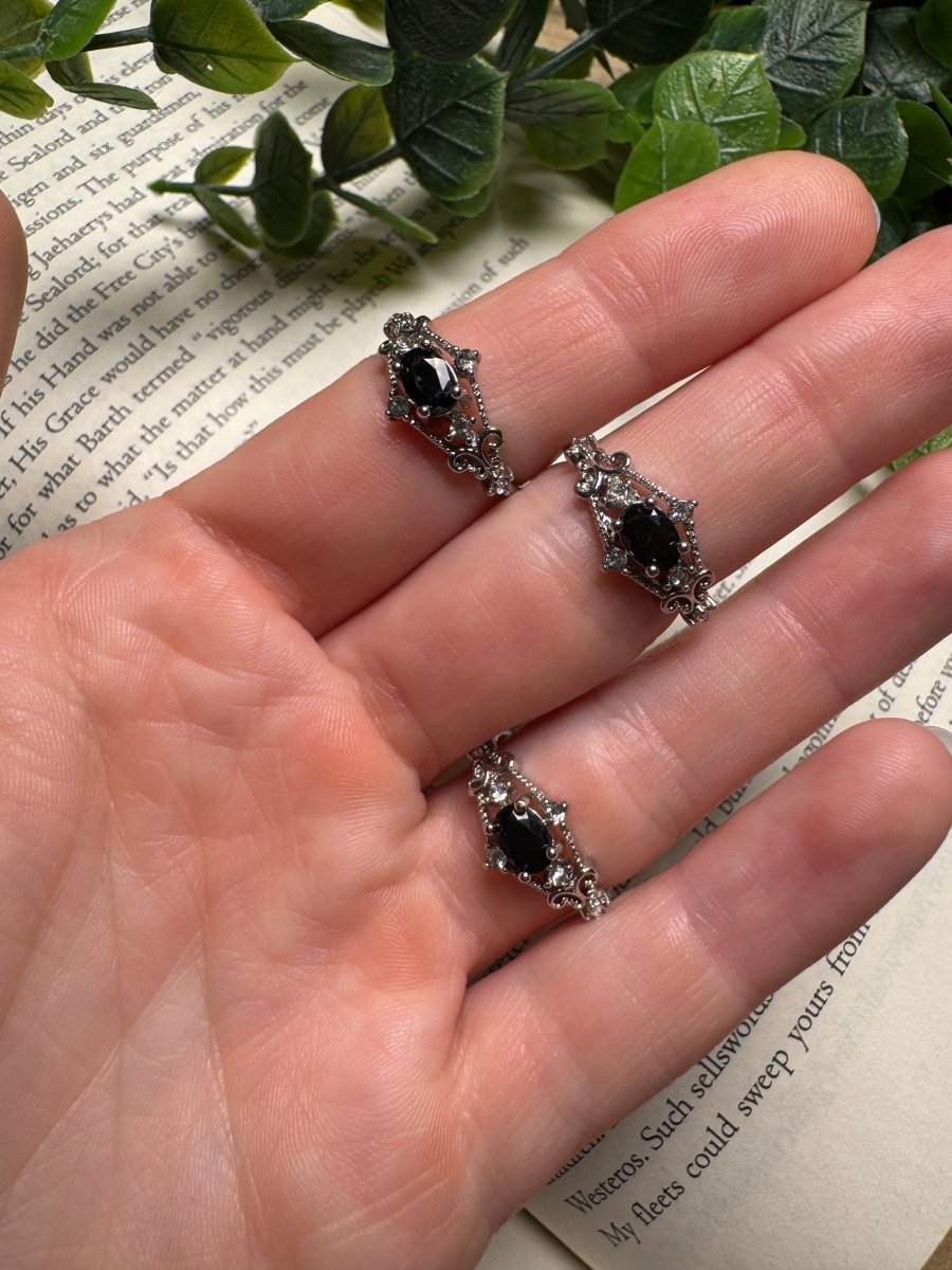 Obsidian Adjustable Ring | Copper Ashes