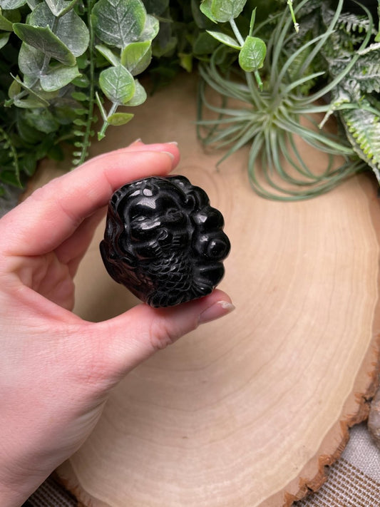 Obsidian Mermaid on a Clamshell | Copper Ashes