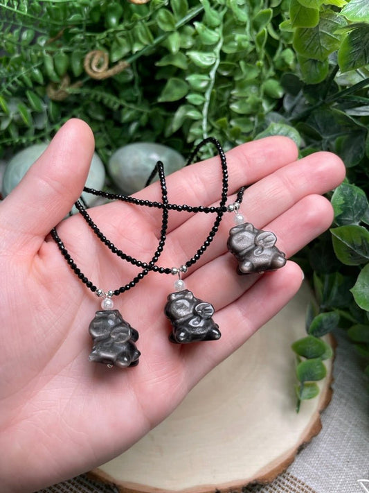 Obsidian Pegasus Choker Necklace | Copper Ashes