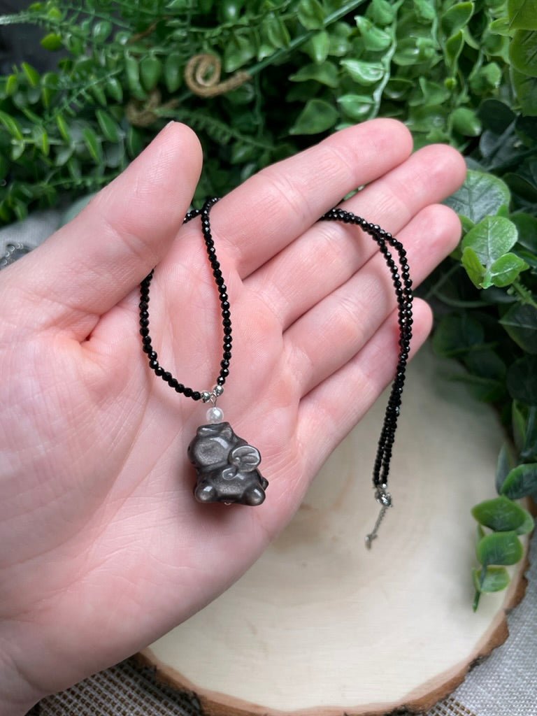 Obsidian Pegasus Choker Necklace | Copper Ashes