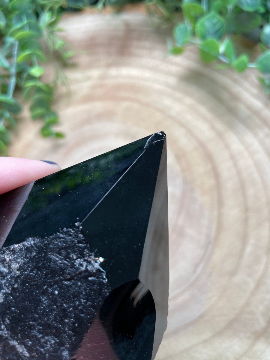 Obsidian Point (chipped tip) | Copper Ashes