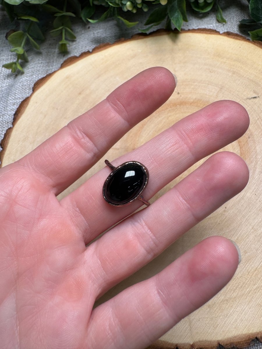 Obsidian Ring Size 10 | Copper Ashes