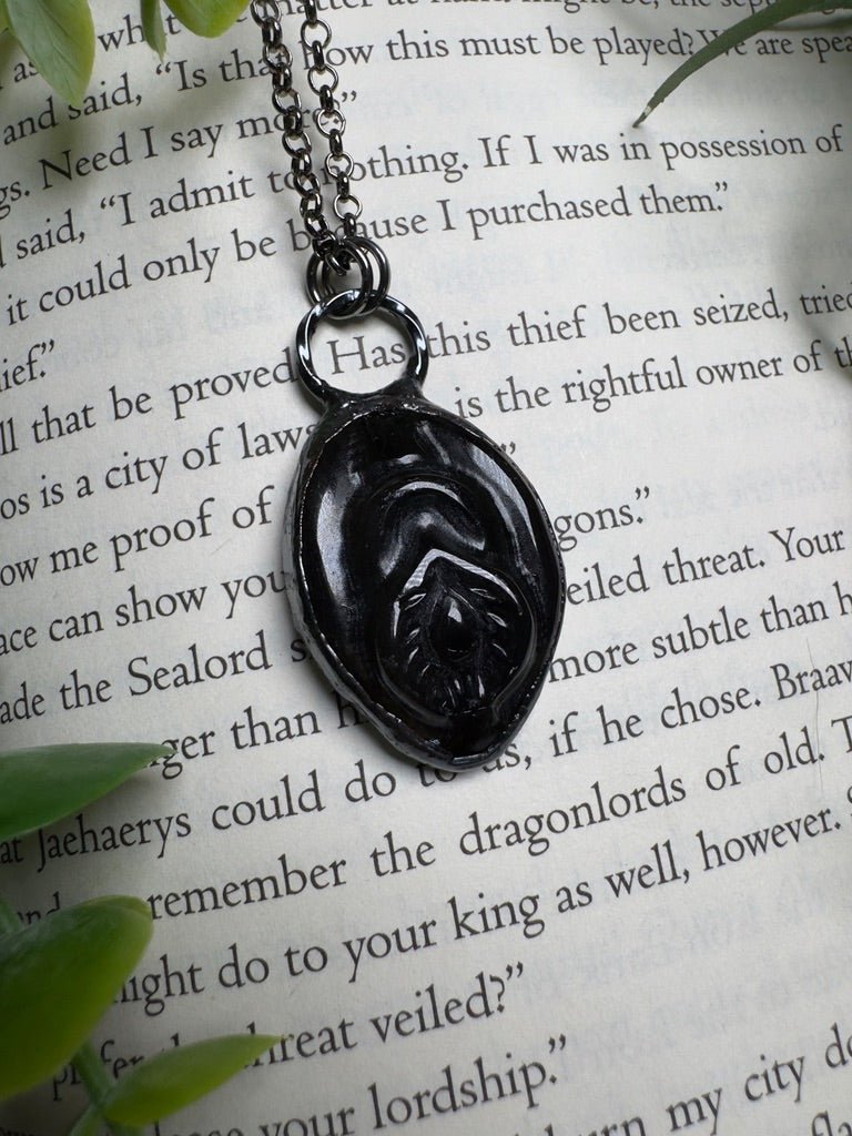 Obsidian Yoni Necklace | Copper Ashes