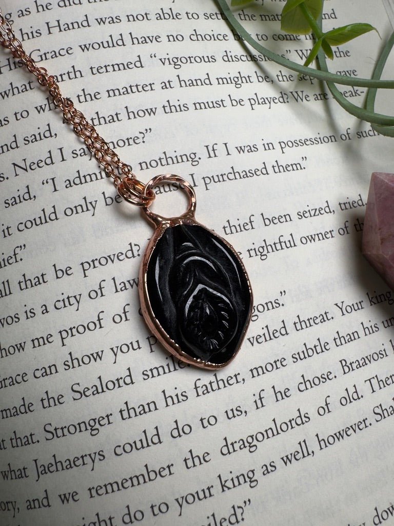 Obsidian Yoni Necklace | Copper Ashes