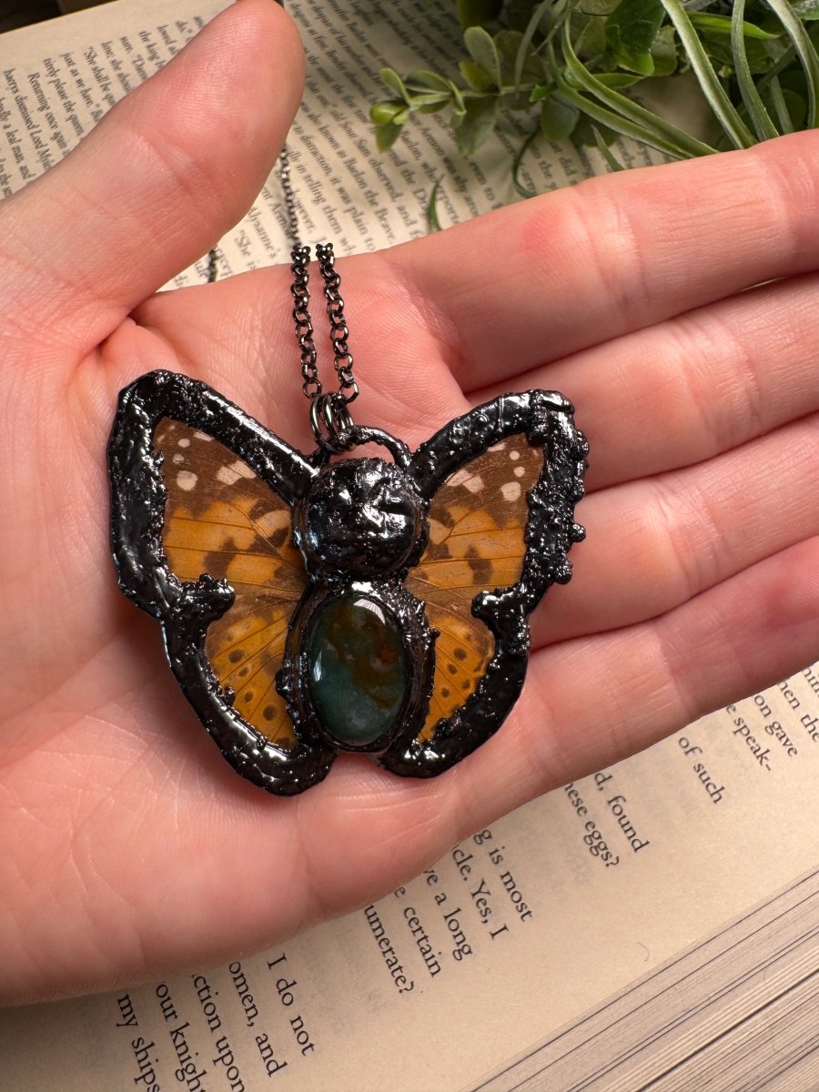 Ocean Jasper Butterfly Goddess Necklace | Copper Ashes