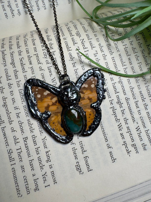 Ocean Jasper Butterfly Goddess Necklace | Copper Ashes