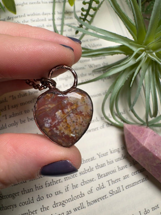 Ocean Jasper Heart Necklace | Copper Ashes