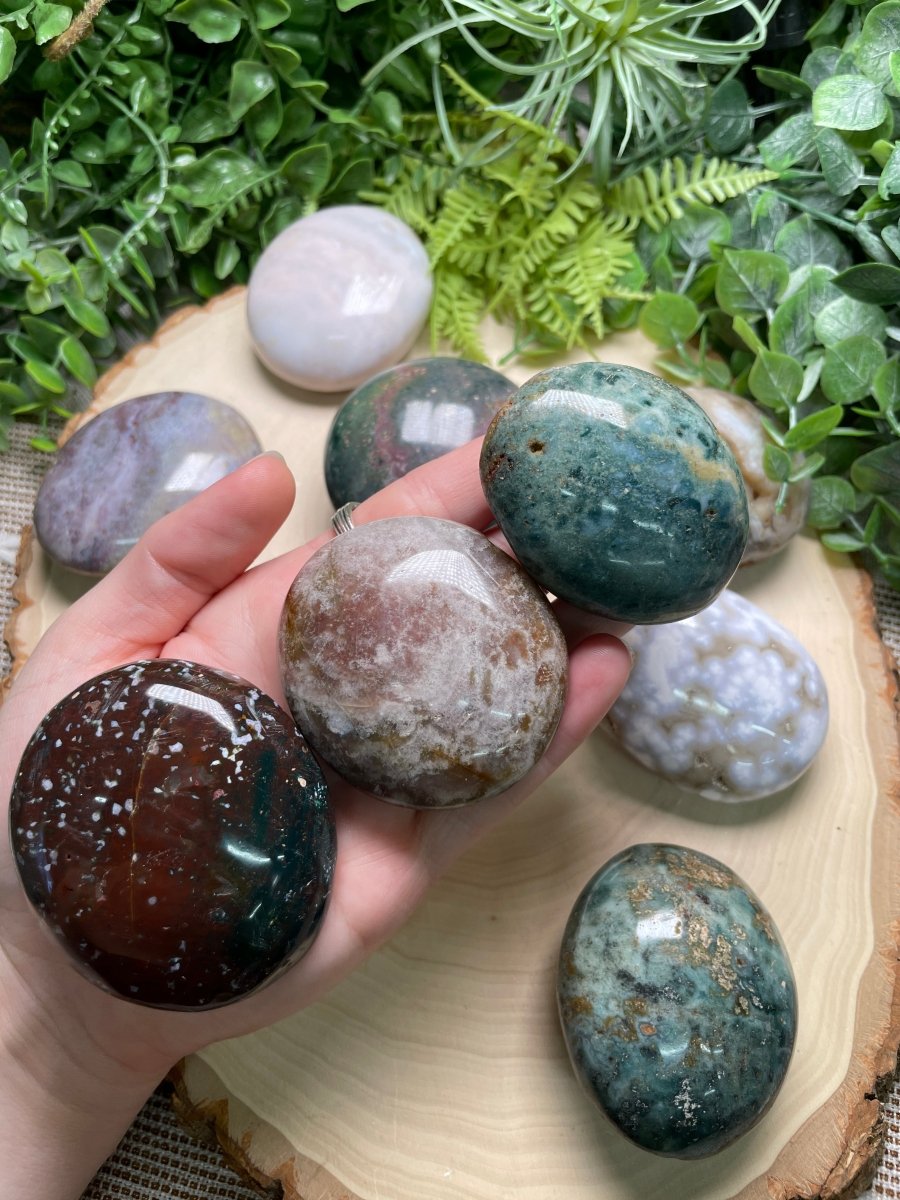 Ocean Jasper Palm Stone | Copper Ashes